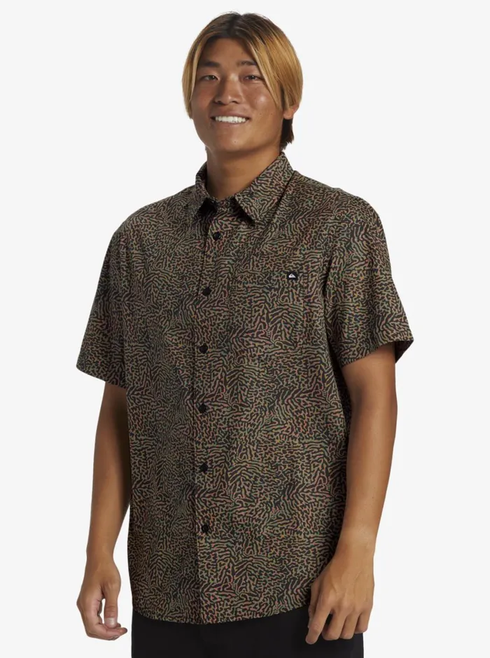 Quiksilver Apero Organic Classic Short Sleeve Woven Shirt Willow Aop Better Mens Shirts and Polos Quiksilver Apero Organic Classic Short Sleeve Woven Shirt Willow Aop Better Mens Shirts and Polos