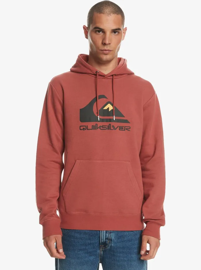 Quiksilver Big Logo Pullover Hoodie Marsala Mens Sweatshirts and Hoodies