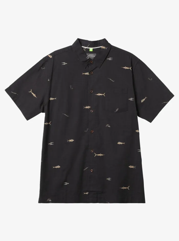 Quiksilver Big Pond Woven Shirt Big Pond Tarmac MensWaterman Shirts and Polos