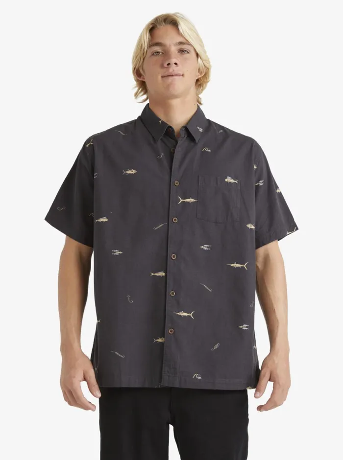 Quiksilver Big Pond Woven Shirt Big Pond Tarmac MensWaterman Shirts and Polos Quiksilver Big Pond Woven Shirt Big Pond Tarmac MensWaterman Shirts and Polos