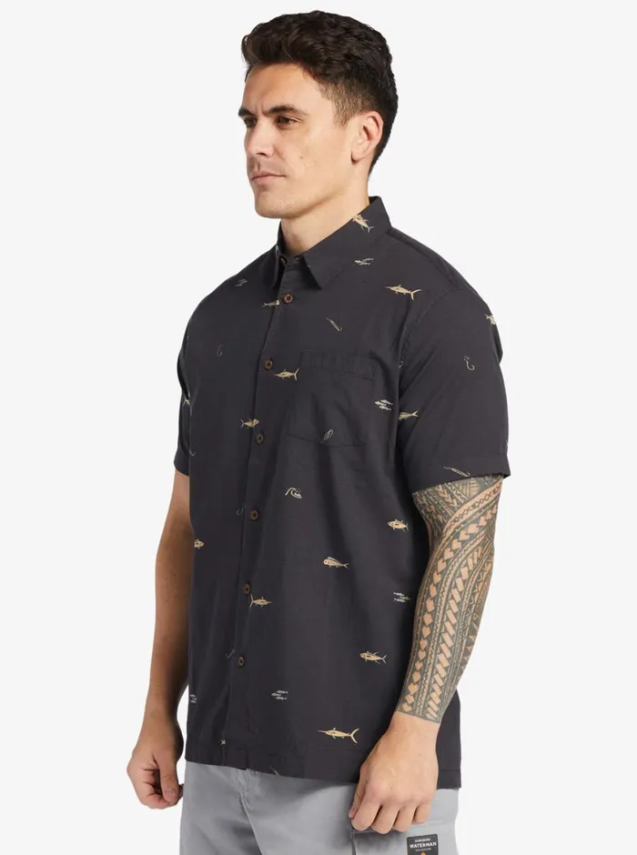 Quiksilver Big Pond Woven Shirt Big Pond Tarmac MensWaterman Shirts and Polos Quiksilver Big Pond Woven Shirt Big Pond Tarmac MensWaterman Shirts and Polos
