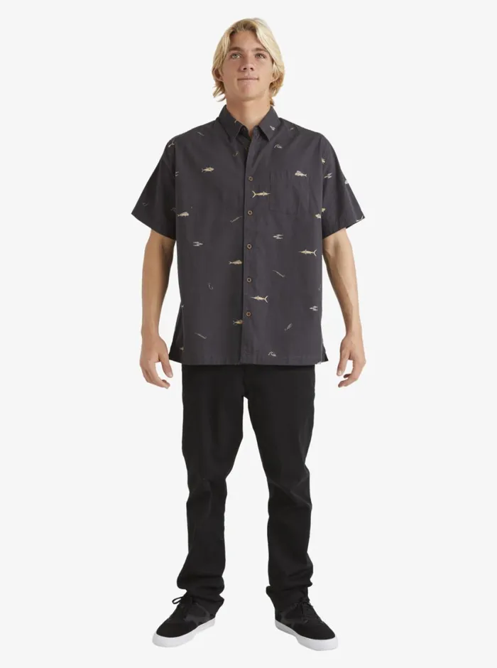 Quiksilver Big Pond Woven Shirt Big Pond Tarmac MensWaterman Shirts and Polos Quiksilver Big Pond Woven Shirt Big Pond Tarmac MensWaterman Shirts and Polos