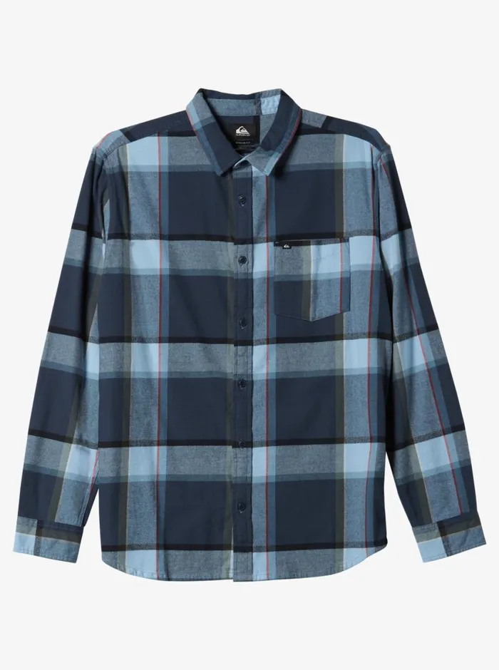 Quiksilver BrooKing StingrayLong Sleeve Top Midnight Navy Brooks Flannel Mens Shirts and Polos