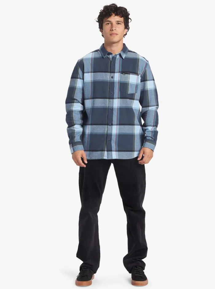 Quiksilver BrooKing StingrayLong Sleeve Top Midnight Navy Brooks Flannel Mens Shirts and Polos Quiksilver BrooKing StingrayLong Sleeve Top Midnight Navy Brooks Flannel Mens Shirts and Polos