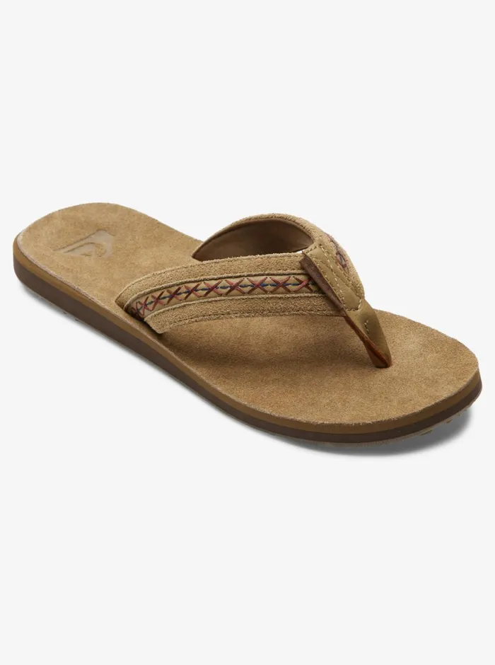Quiksilver Carver Leather II Basic Sandal Strap Tan 1 Mens Sandals