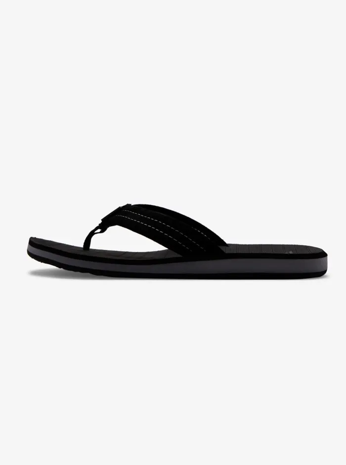 Quiksilver Carver Suede Leather Sandals Solid Black Mens Sandals Quiksilver Carver Suede Leather Sandals Solid Black Mens Sandals