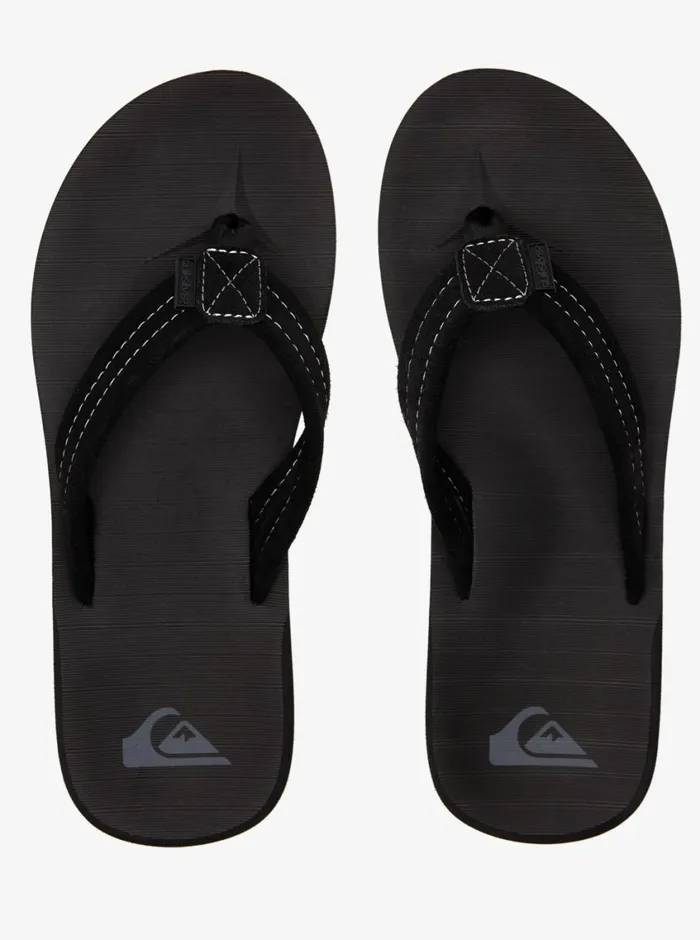 Quiksilver Carver Suede Leather Sandals Solid Black Mens Sandals Quiksilver Carver Suede Leather Sandals Solid Black Mens Sandals