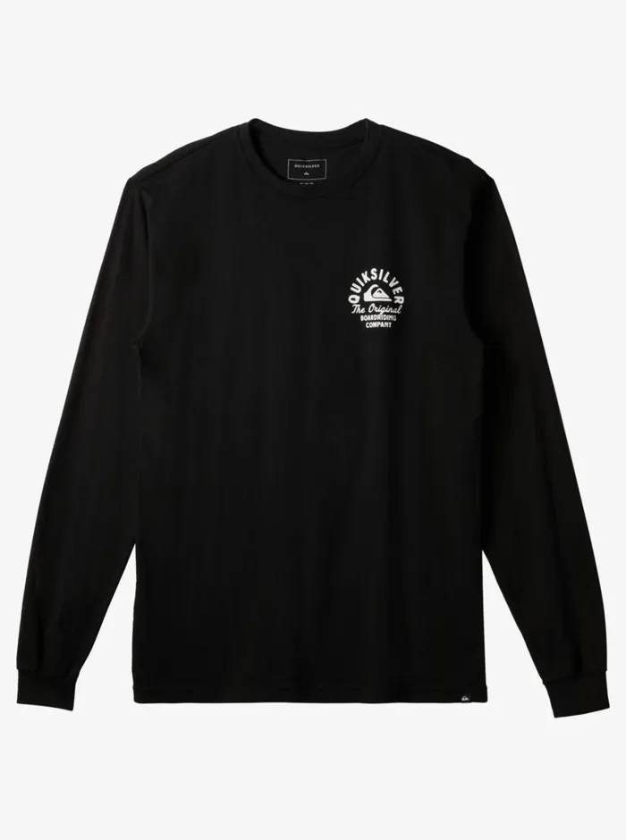 Quiksilver Circled Script Long Sleeve TShirt Black Mens Tees
