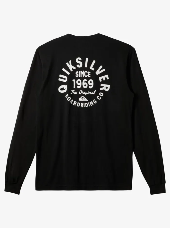 Quiksilver Circled Script Long Sleeve TShirt Black Mens Tees Quiksilver Circled Script Long Sleeve TShirt Black Mens Tees