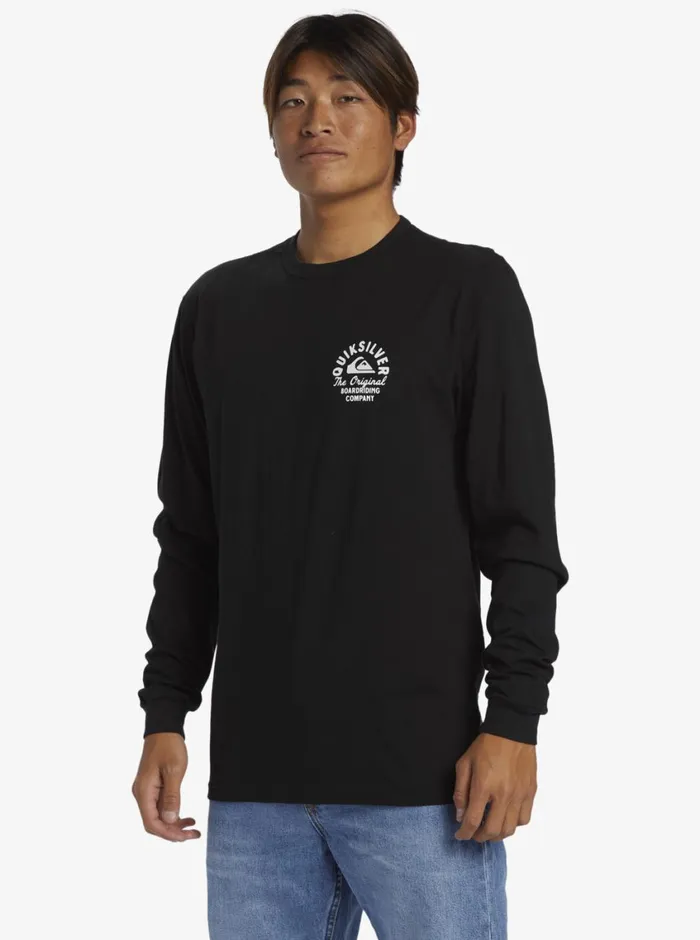 Quiksilver Circled Script Long Sleeve TShirt Black Mens Tees Quiksilver Circled Script Long Sleeve TShirt Black Mens Tees