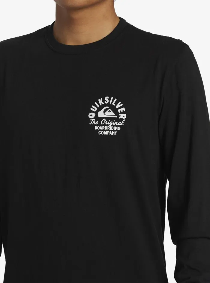 Quiksilver Circled Script Long Sleeve TShirt Black Mens Tees Quiksilver Circled Script Long Sleeve TShirt Black Mens Tees