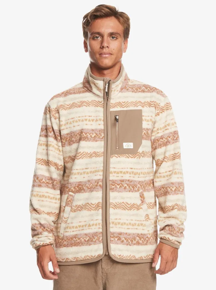 Quiksilver Clean Coasts ZipUp Fleece Birch Playa Mesa Mens Sweatshirts and Hoodies