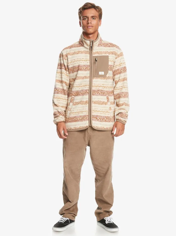 Quiksilver Clean Coasts ZipUp Fleece Birch Playa Mesa Mens Sweatshirts and Hoodies