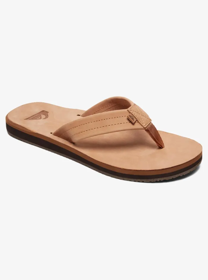 Quiksilver Erreka Leather Sandals Tansolid Mens Sandals