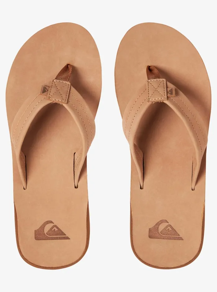 Quiksilver Erreka Leather Sandals Tansolid Mens Sandals Quiksilver Erreka Leather Sandals Tansolid Mens Sandals