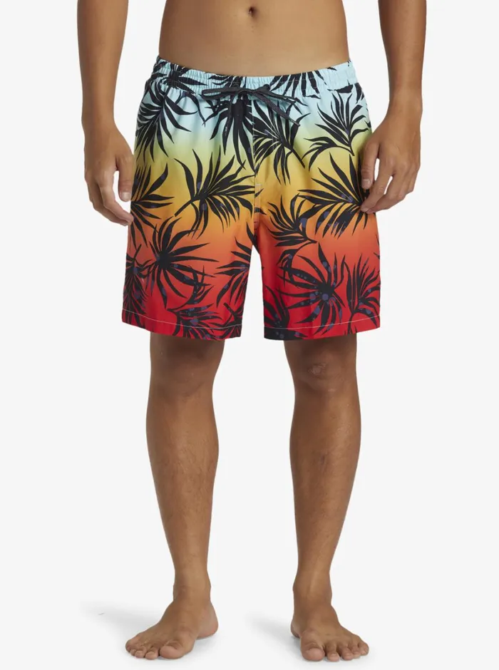 Quiksilver Everyday Mix Volley 17034 Elastic Waist Shorts High Risk Red Mens Elastic Waist