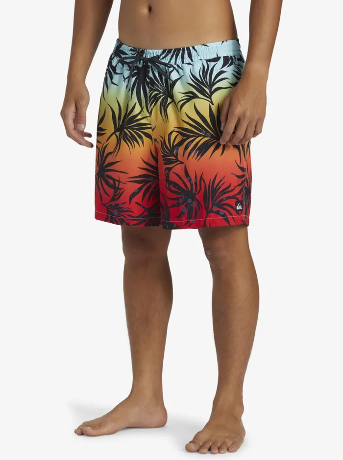 Quiksilver Everyday Mix Volley 17034 Elastic Waist Shorts High Risk Red Mens Elastic Waist