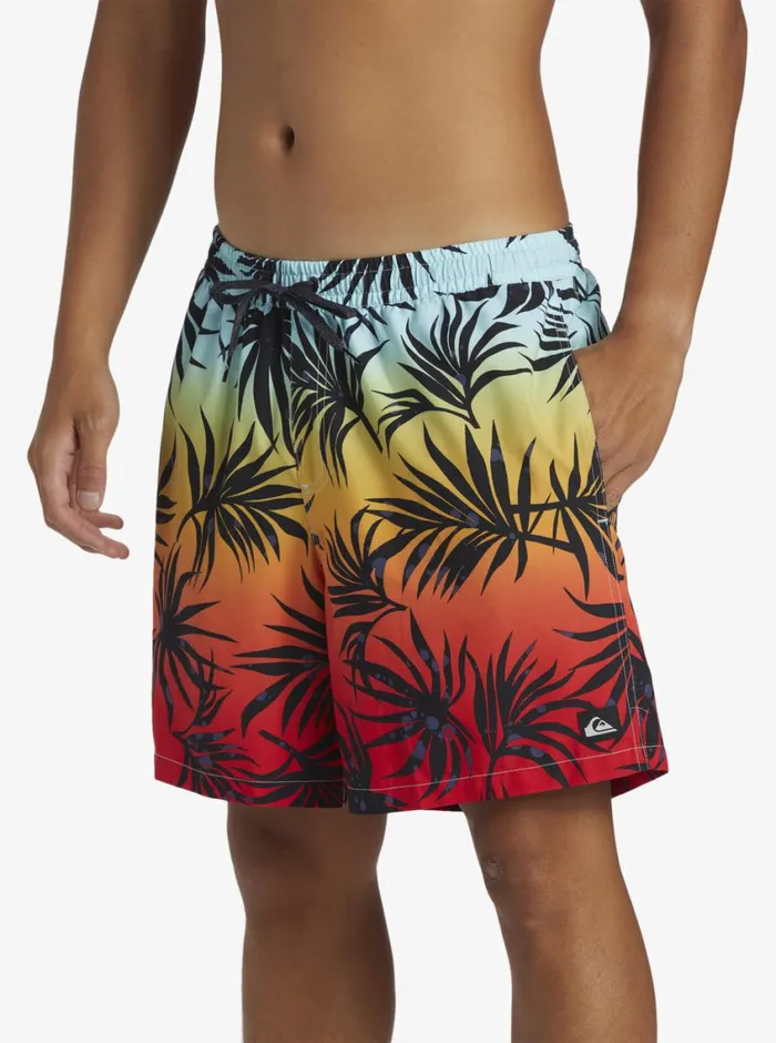 Quiksilver Everyday Mix Volley 17034 Elastic Waist Shorts High Risk Red Mens Elastic Waist