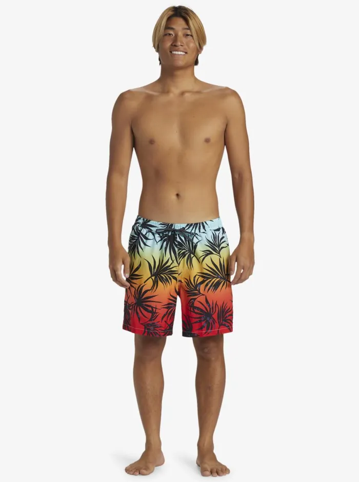 Quiksilver Everyday Mix Volley 17034 Elastic Waist Shorts High Risk Red Mens Elastic Waist
