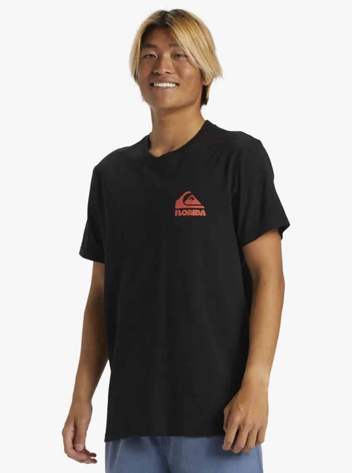 Quiksilver Florida Quik Flag TShirt Black Mens Tees Quiksilver Florida Quik Flag TShirt Black Mens Tees