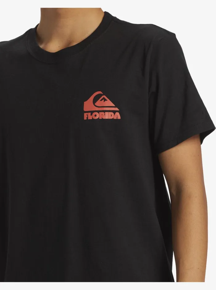Quiksilver Florida Quik Flag TShirt Black Mens Tees Quiksilver Florida Quik Flag TShirt Black Mens Tees