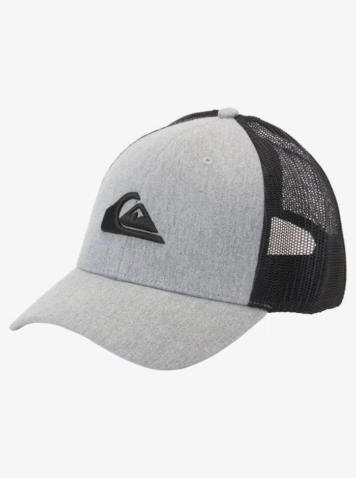 Quiksilver Grounder Trucker Hat Heather Grey Mens Hats