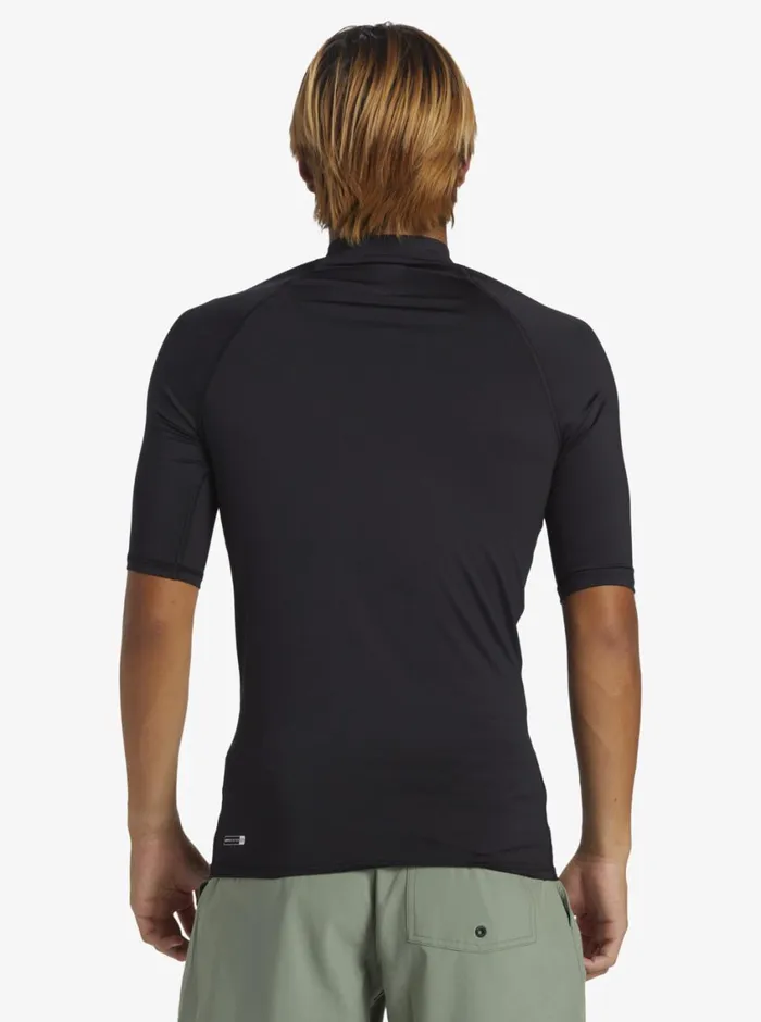 Quiksilver Hawaii Badge UPF50 Short Sleeve Surf Tee Black Mens Rashguards Quiksilver Hawaii Badge UPF50 Short Sleeve Surf Tee Black Mens Rashguards