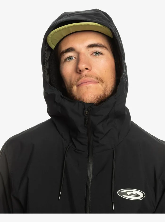 Quiksilver High In The Hood Technical Snow Jacket True Black Mens Snow Jackets