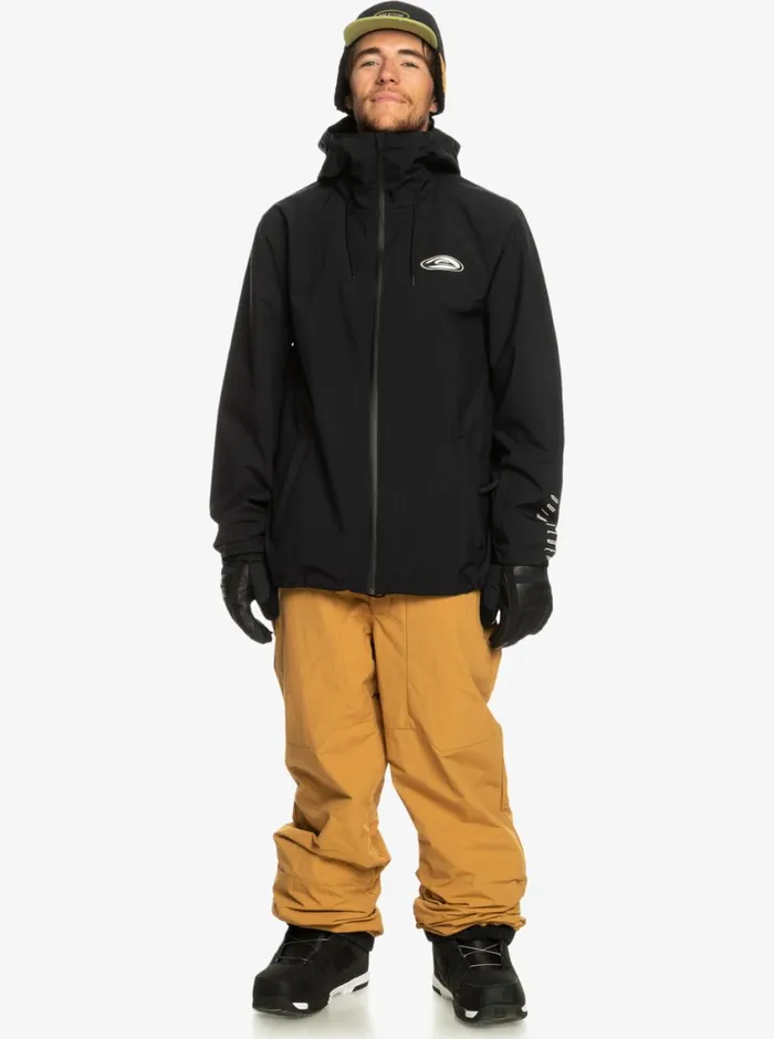 Quiksilver High In The Hood Technical Snow Jacket True Black Mens Snow Jackets