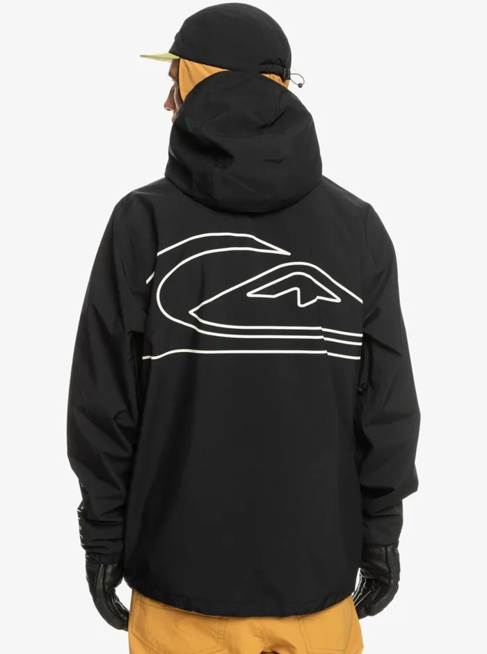 Quiksilver High In The Hood Technical Snow Jacket True Black Mens Snow Jackets