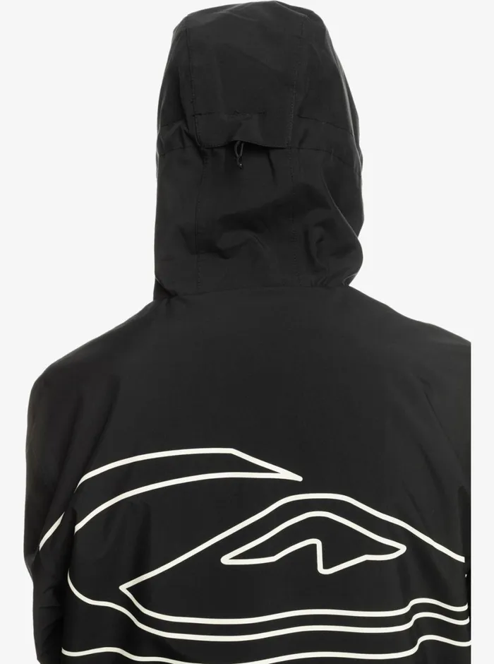 Quiksilver High In The Hood Technical Snow Jacket True Black Mens Snow Jackets