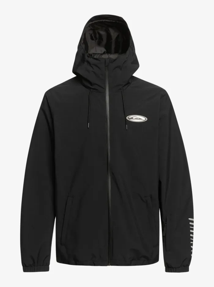 Quiksilver High In The Hood Technical Snow Jacket True Black Mens Snow Jackets