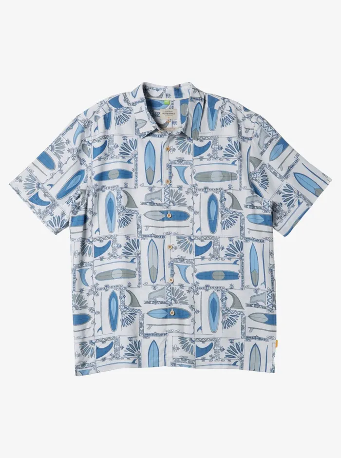 Quiksilver Long Boards Woven Shirt White Longboards MensWaterman Shirts and Polos