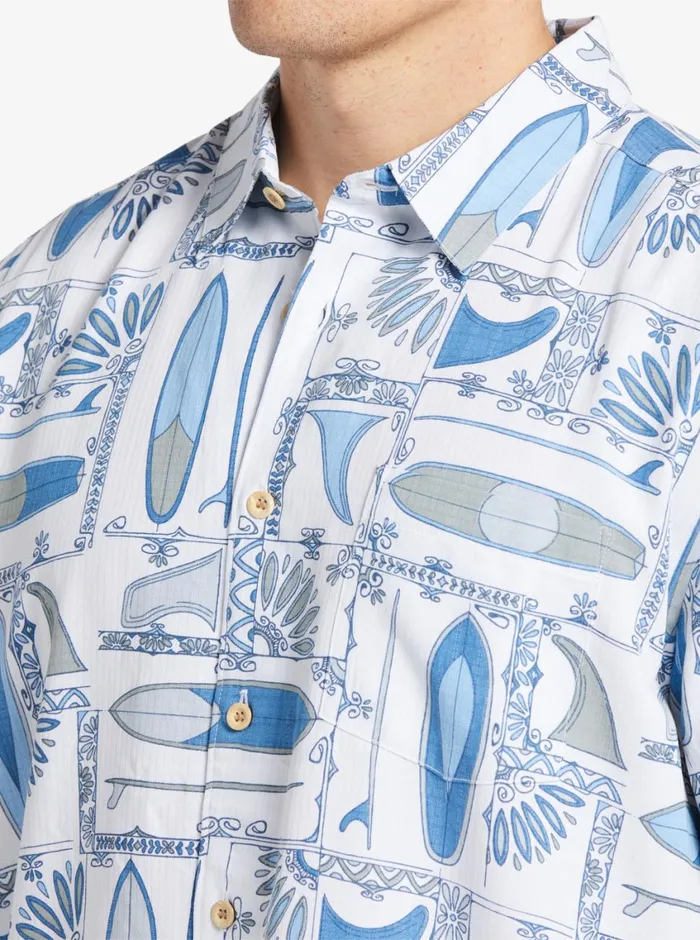 Quiksilver Long Boards Woven Shirt White Longboards MensWaterman Shirts and Polos Quiksilver Long Boards Woven Shirt White Longboards MensWaterman Shirts and Polos