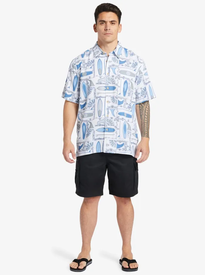 Quiksilver Long Boards Woven Shirt White Longboards MensWaterman Shirts and Polos Quiksilver Long Boards Woven Shirt White Longboards MensWaterman Shirts and Polos