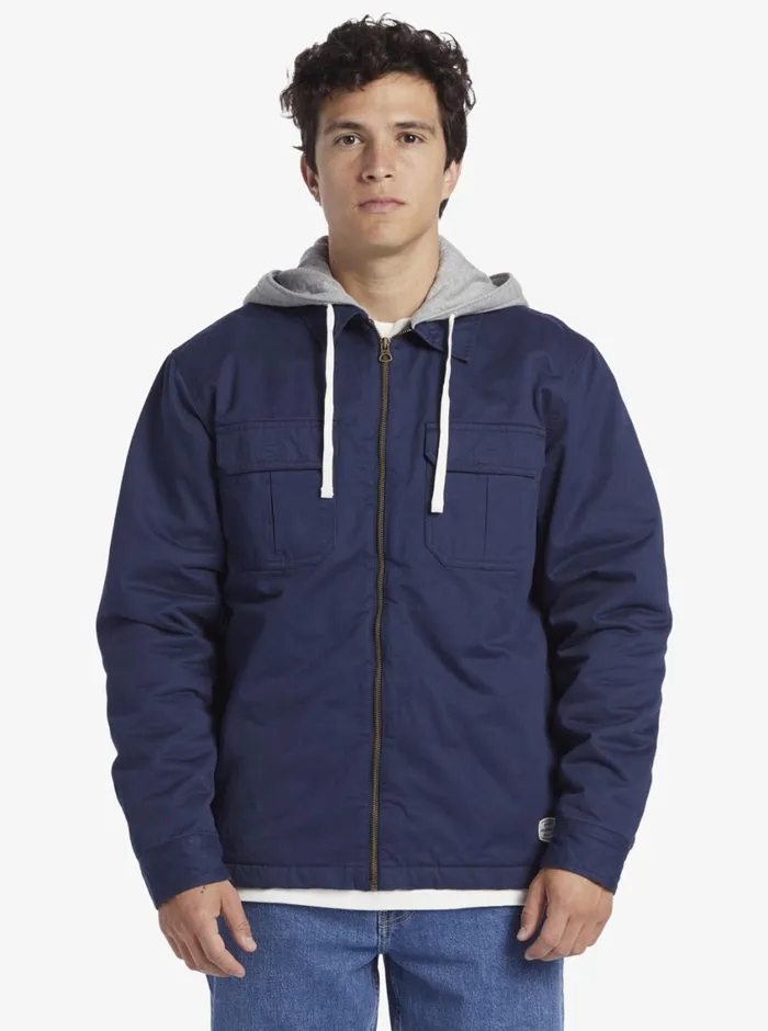 Quiksilver New Aitor Hooded Jacket Naval Academy Mens Sweatshirts and Hoodies