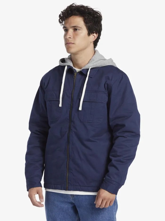 Quiksilver New Aitor Hooded Jacket Naval Academy Mens Sweatshirts and Hoodies