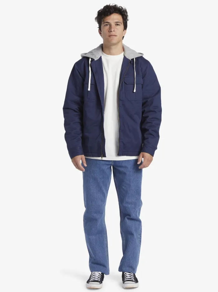 Quiksilver New Aitor Hooded Jacket Naval Academy Mens Sweatshirts and Hoodies