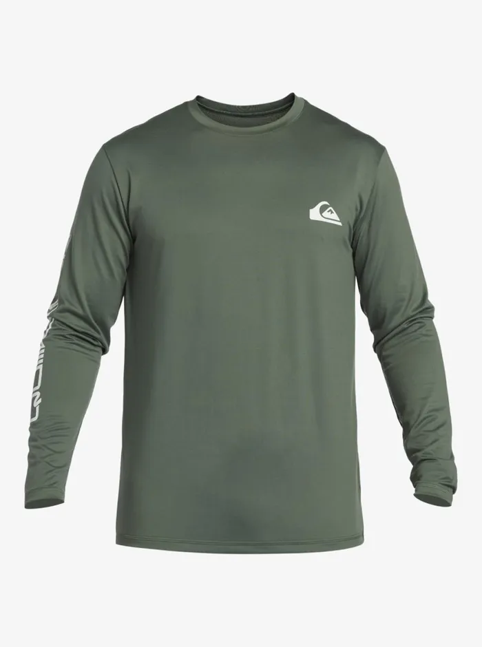 Quiksilver Omni Session Long Sleeve Upf 50 Surf TShirt Laurel Wreath Mens Rashguards