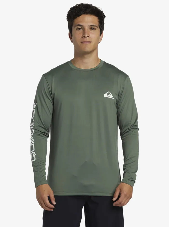 Quiksilver Omni Session Long Sleeve Upf 50 Surf TShirt Laurel Wreath Mens Rashguards