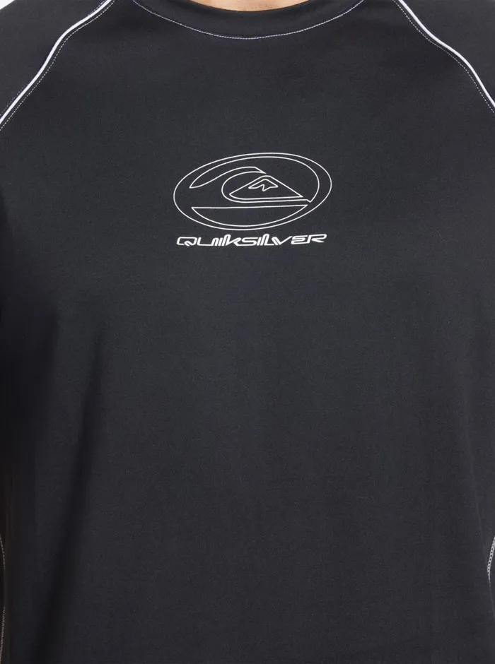 Quiksilver Saturn Surf Tee Short Sleeve Surf Tee Black Mens Rashguards Quiksilver Saturn Surf Tee Short Sleeve Surf Tee Black Mens Rashguards