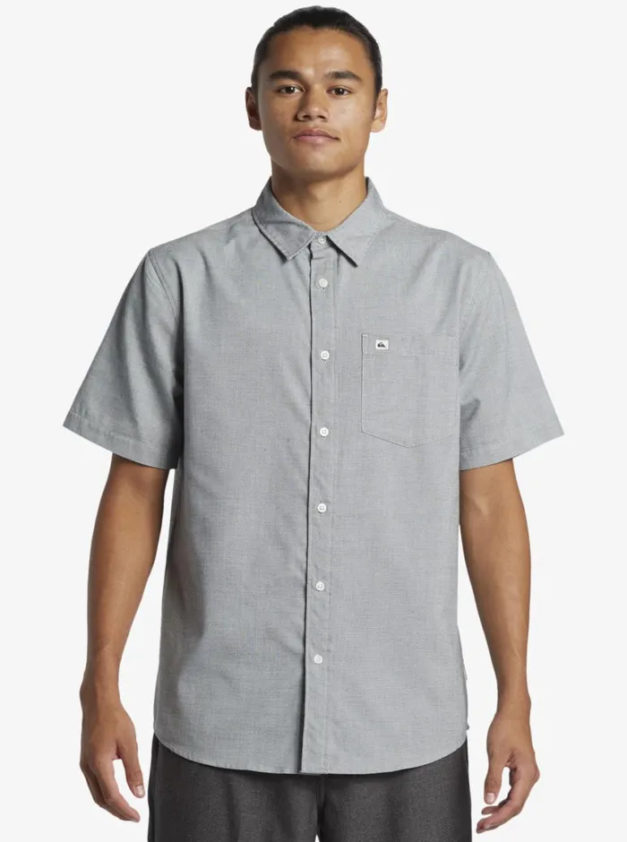 Quiksilver Shoreline Classic Short Sleeve Woven Shirt White Marble Heather Mens Shirts and Polos Quiksilver Shoreline Classic Short Sleeve Woven Shirt White Marble Heather Mens Shirts and Polos
