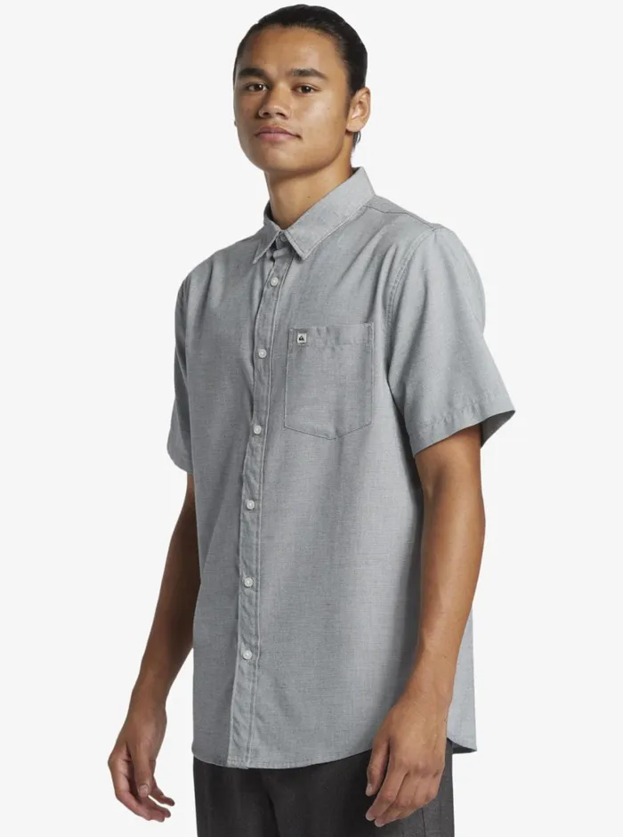 Quiksilver Shoreline Classic Short Sleeve Woven Shirt White Marble Heather Mens Shirts and Polos Quiksilver Shoreline Classic Short Sleeve Woven Shirt White Marble Heather Mens Shirts and Polos