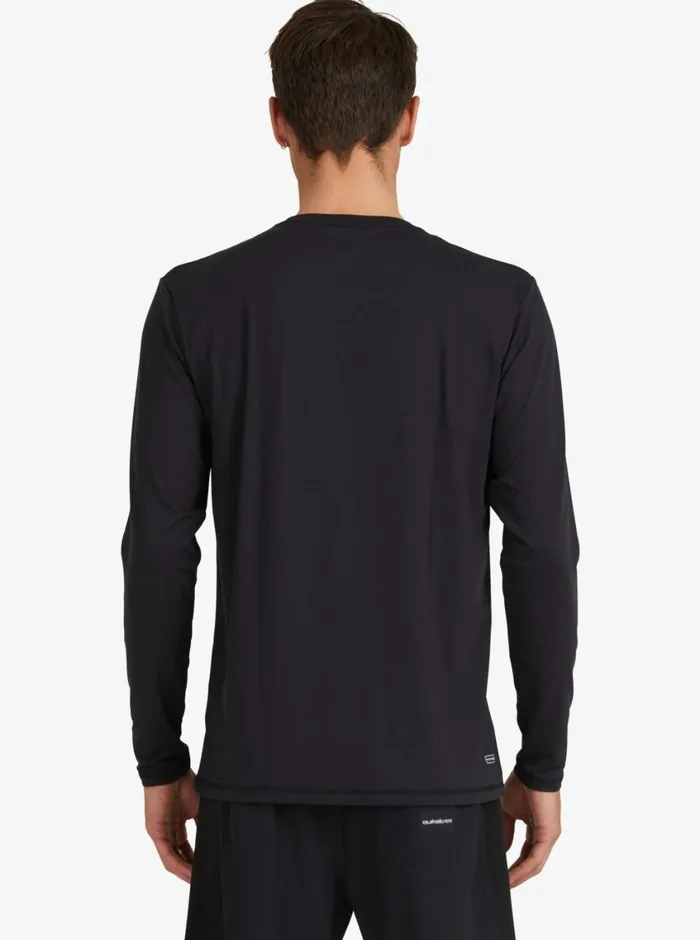 Quiksilver Solid Streak Long Sleeve UPF 50 Surf TShirt Black Mens Rashguards Quiksilver Solid Streak Long Sleeve UPF 50 Surf TShirt Black Mens Rashguards