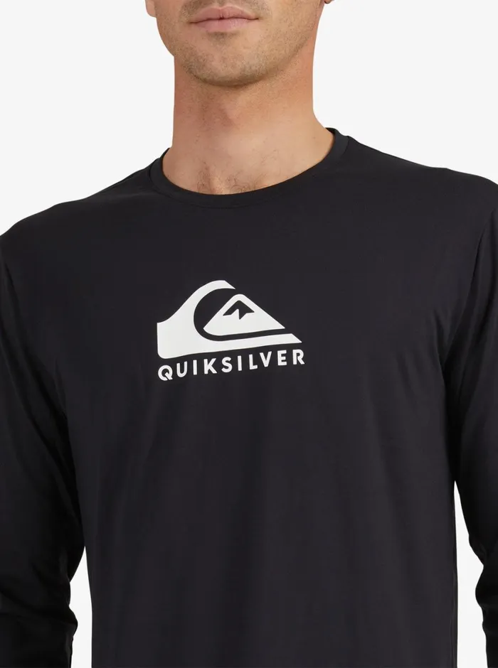 Quiksilver Solid Streak Long Sleeve UPF 50 Surf TShirt Black Mens Rashguards Quiksilver Solid Streak Long Sleeve UPF 50 Surf TShirt Black Mens Rashguards