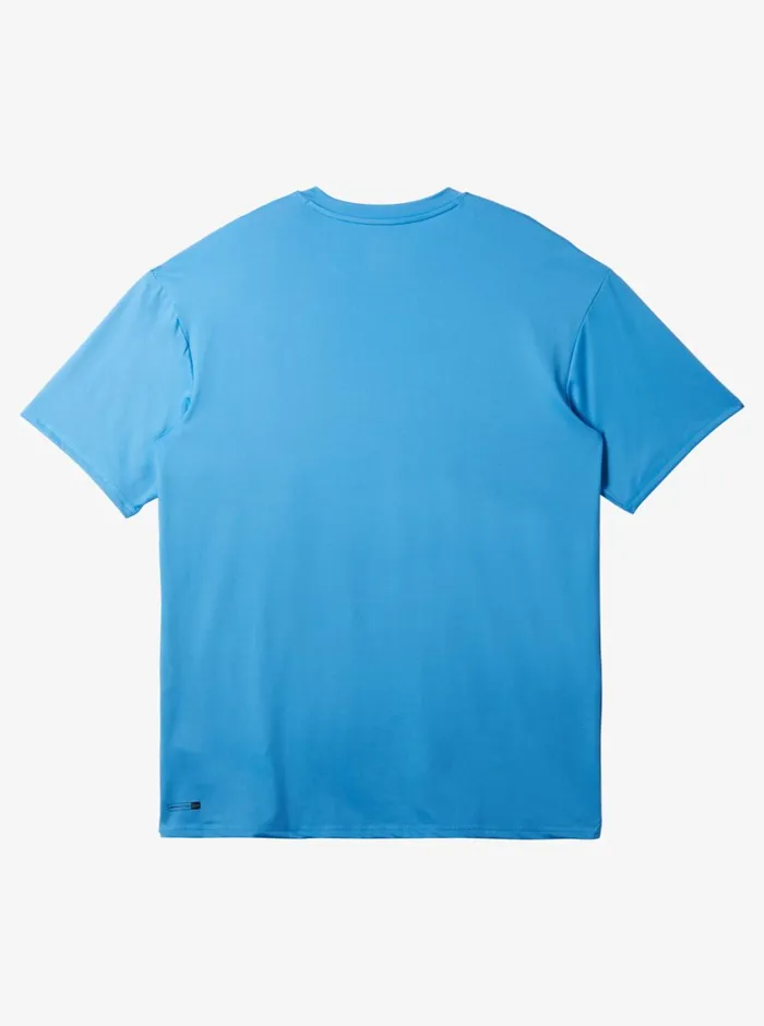 Quiksilver Solid Streak Short Sleeve UPF 50 Surf Tee Azure Blue Mens Rashguards Quiksilver Solid Streak Short Sleeve UPF 50 Surf Tee Azure Blue Mens Rashguards