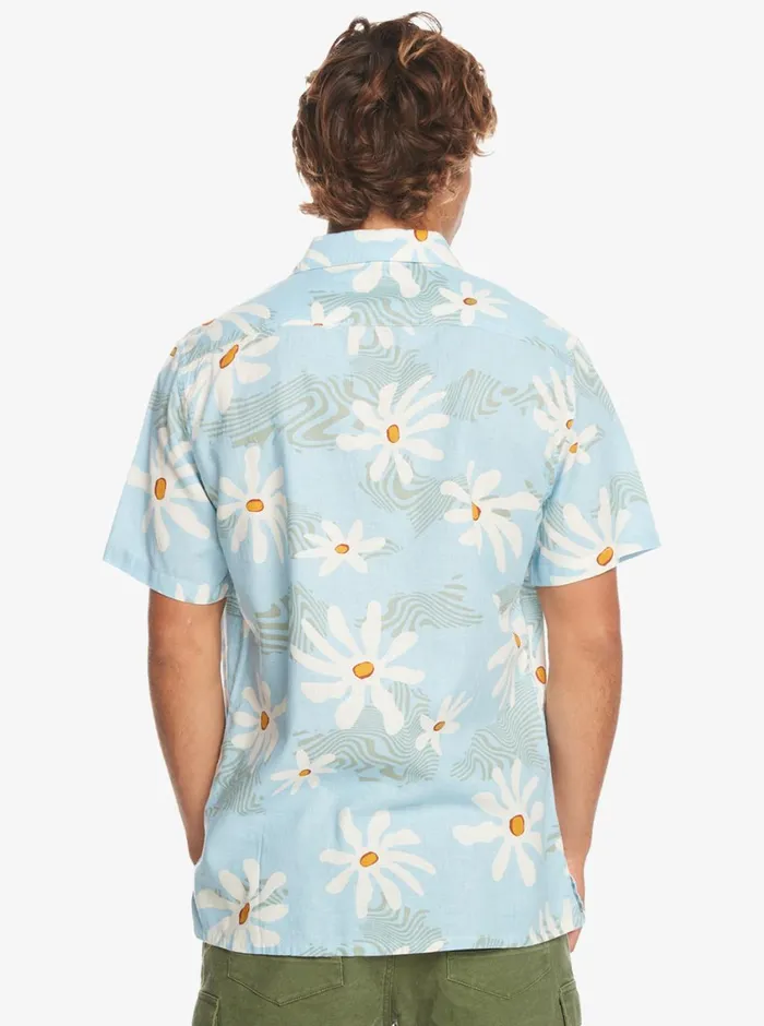 Quiksilver Trippy Floral Short Sleeve Shirt Clear Sky Trippy Floral Mens Shirts and Polos