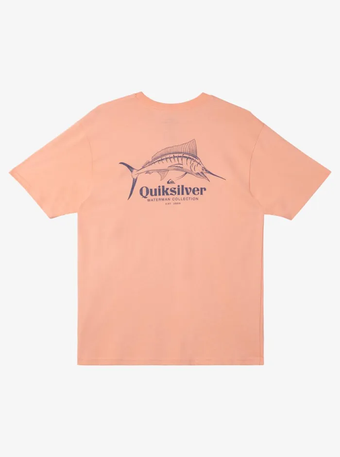 Quiksilver Trophy Catch QTShirt Peach Pink MensWaterman Tees Quiksilver Trophy Catch QTShirt Peach Pink MensWaterman Tees