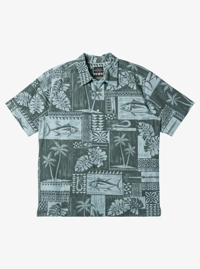 Quiksilver Tuna Palm Woven Shirt Seaweed Tuna Palms Woven MensWaterman Shirts and Polos