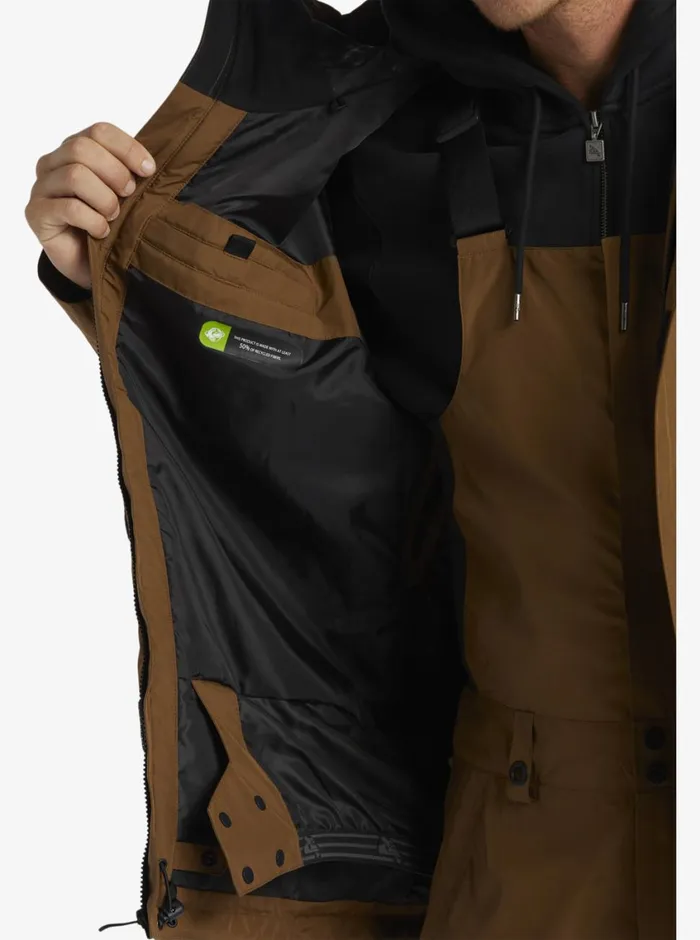 Quiksilver X Saturdays NYC Technical Snow Jacket Sepia Mens Snow Jackets